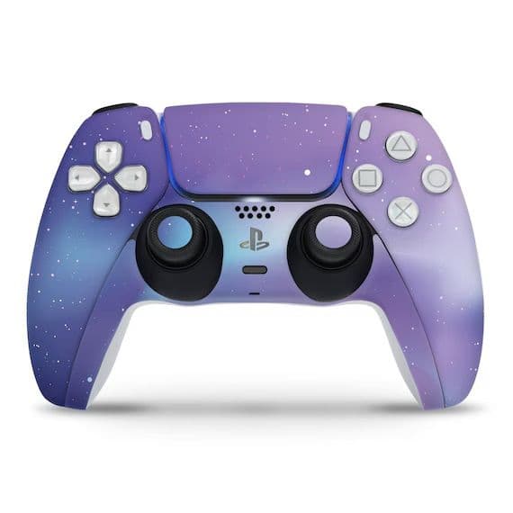 2 autocollants en vinyle pour manette PS5 - Mauve et Bleu
